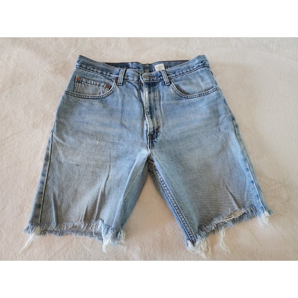 Vintage Levis Distressed Denim Cutoff Shorts Size 33x30